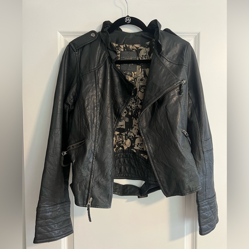 Sanctuary Black Leather Moto Jacket